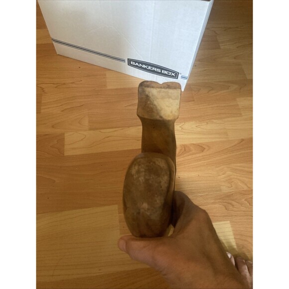 Hand-Carved Wooden Sculpture Mother and Child Embrace Abstract Figurine 11” - Picture 8 of 9